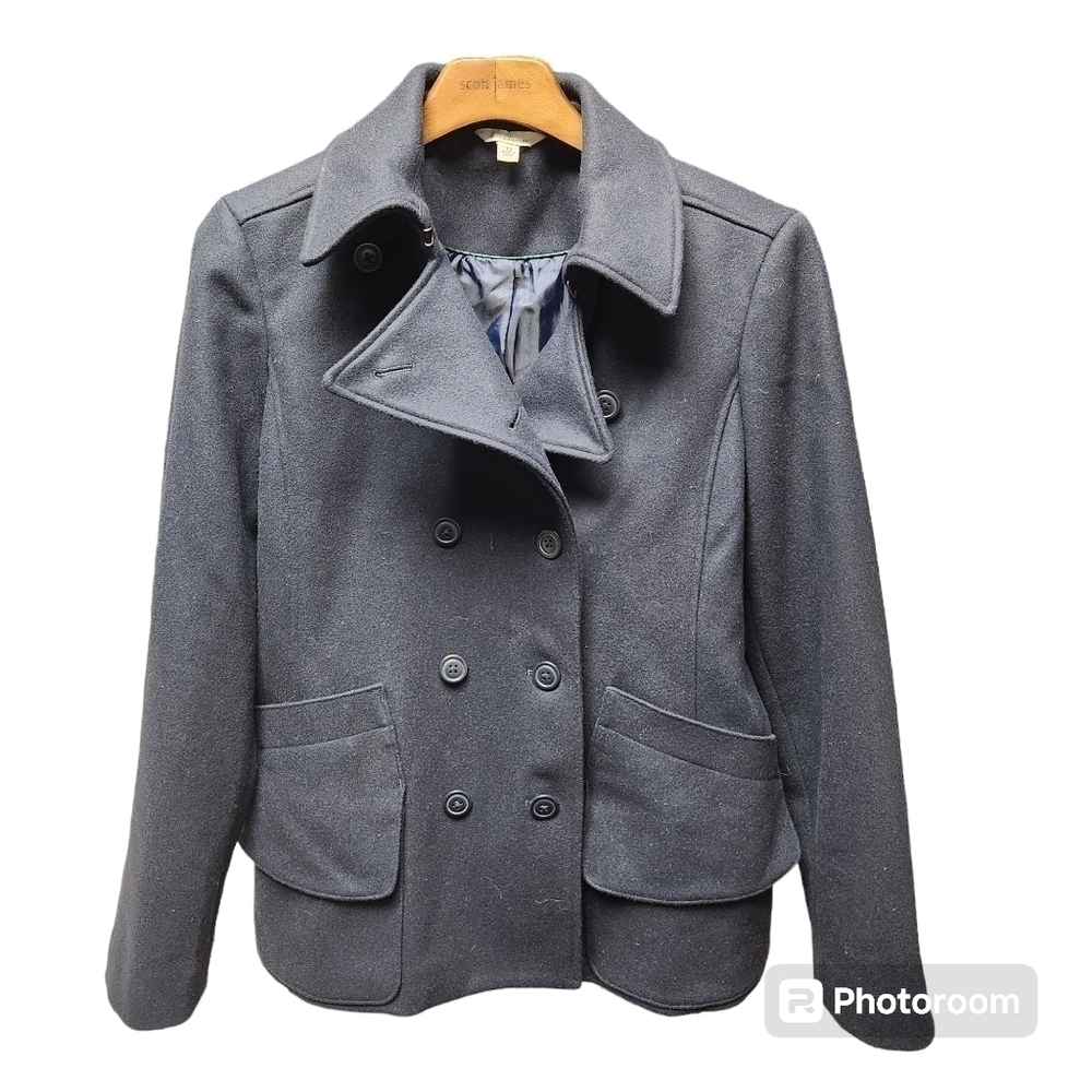 LL Bean Signature Wool Peacoat Sz. 12 Navy